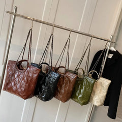 Large High-capacity Leather Handbags Women Tote Bag Crossbody Vintage Style