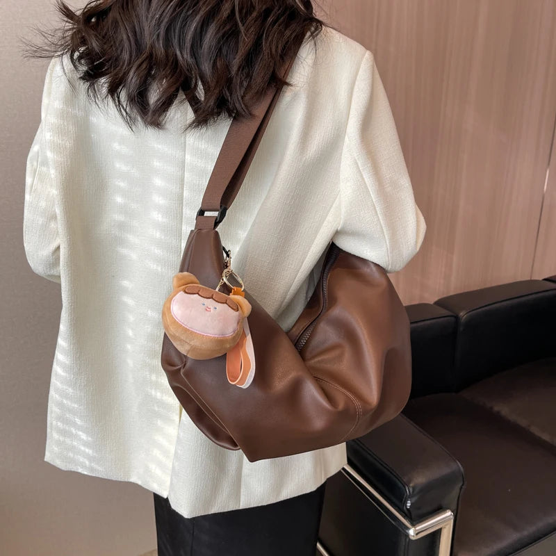 Large Shoulder Bag Crossbody Hobo Bag for Women Solid Vintage Female Sac