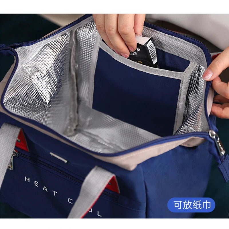 Large Lunch Bag Women Waterproof Fresh Cooler Bags Thermal Breakfast Food Box