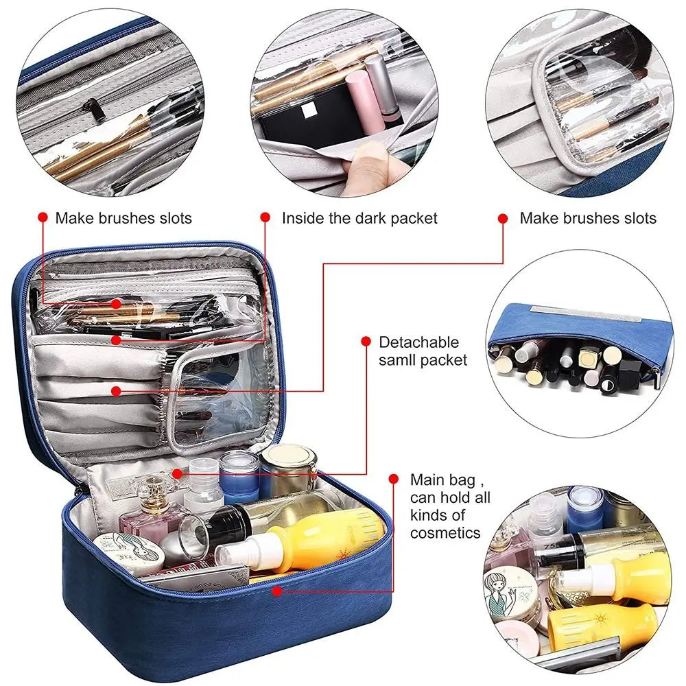 Large Makeup Bag Nylon Cosmetic Bag For Women Toiletry Kit Bags