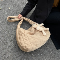 Nylon Crossbody Bag Women Winter Shoulder Handbag Shopper Casual Lady Solid