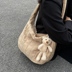 Nylon Crossbody Bag Women Winter Shoulder Handbag Shopper Casual Lady Solid