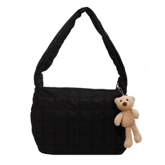 Nylon Crossbody Bag Women Winter Shoulder Handbag Shopper Casual Lady Solid