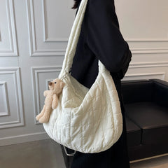 Nylon Crossbody Bag Women Winter Shoulder Handbag Shopper Casual Lady Solid