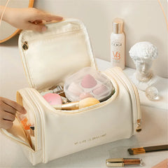 Large Opening Cosmetic Bag Makeup Storage Travel Toiletrie Organizer