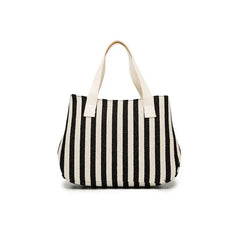 Striped Casual Tote Women's Handbag Shoulder Handbags Canvas Leather Bags