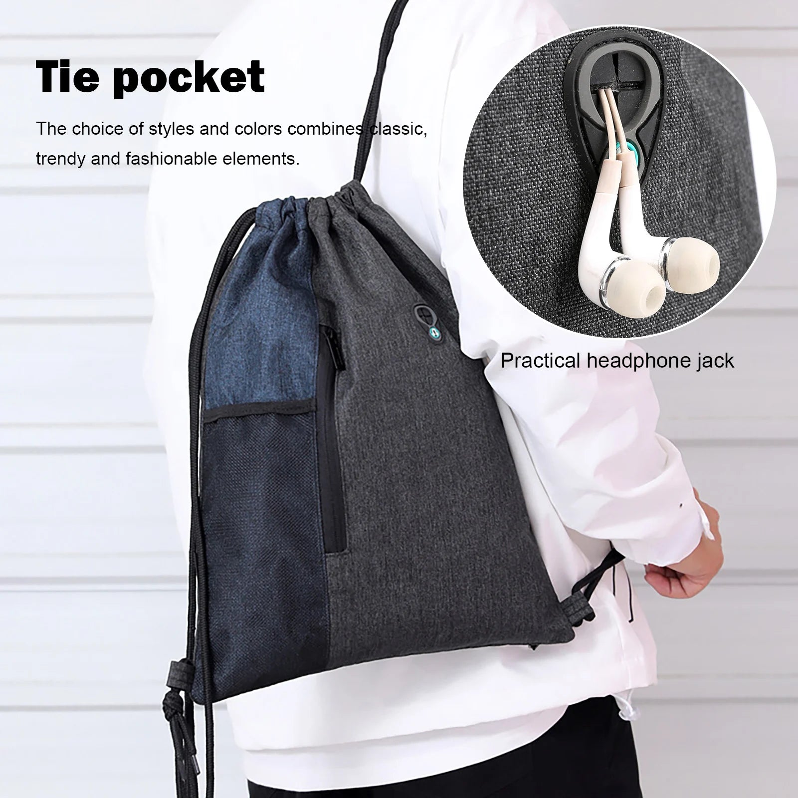 Large Portable Women Drawstring Backpack Gym Drawstring Bag