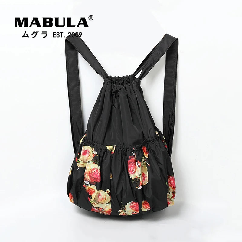 Vintage Drawstring Backpack Lightweight Waterproof Shopping Bag