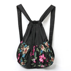 Vintage Drawstring Backpack Lightweight Waterproof Shopping Bag