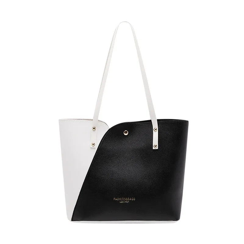 Large PU Leather Tote Bag Women Big Capacity Shopping Handbag