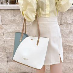 Large PU Leather Tote Bag Women Big Capacity Shopping Handbag