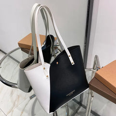 Large PU Leather Tote Bag Women Big Capacity Shopping Handbag