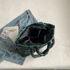 Quilted Large Shopper Bag Padded Cotton Handbag Tote Shoulder Bag