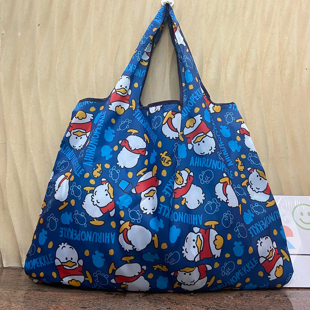 Large Reusable Shopping Bag Tote Bag Foldable Tear Resistant Lady's Travel Bag