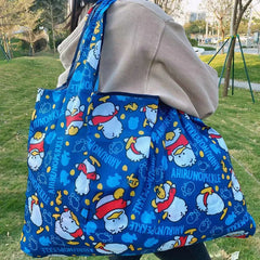 Large Reusable Shopping Bag Tote Bag Foldable Tear Resistant Lady's Travel Bag