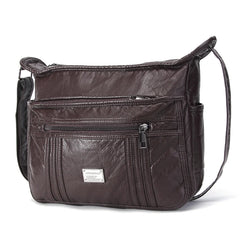Large Soft Bag Casual Women Bag Purse Wash Pu Leather Shoulder Bag Handbag