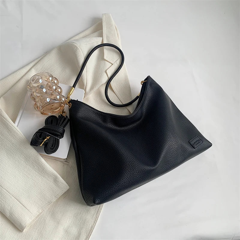 Large Soft Leather Crossbody Bag for Women High Shoulder Side Handbag