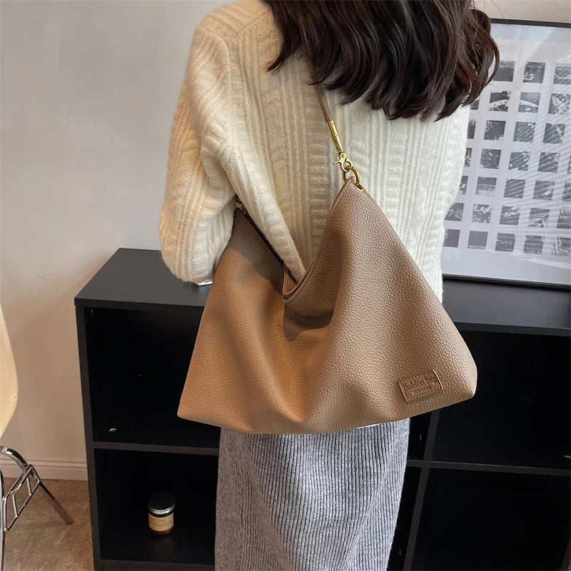 Large Soft Leather Crossbody Bag for Women High Shoulder Side Handbag