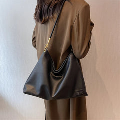 Large Soft Leather Crossbody Bag for Women High Shoulder Side Handbag