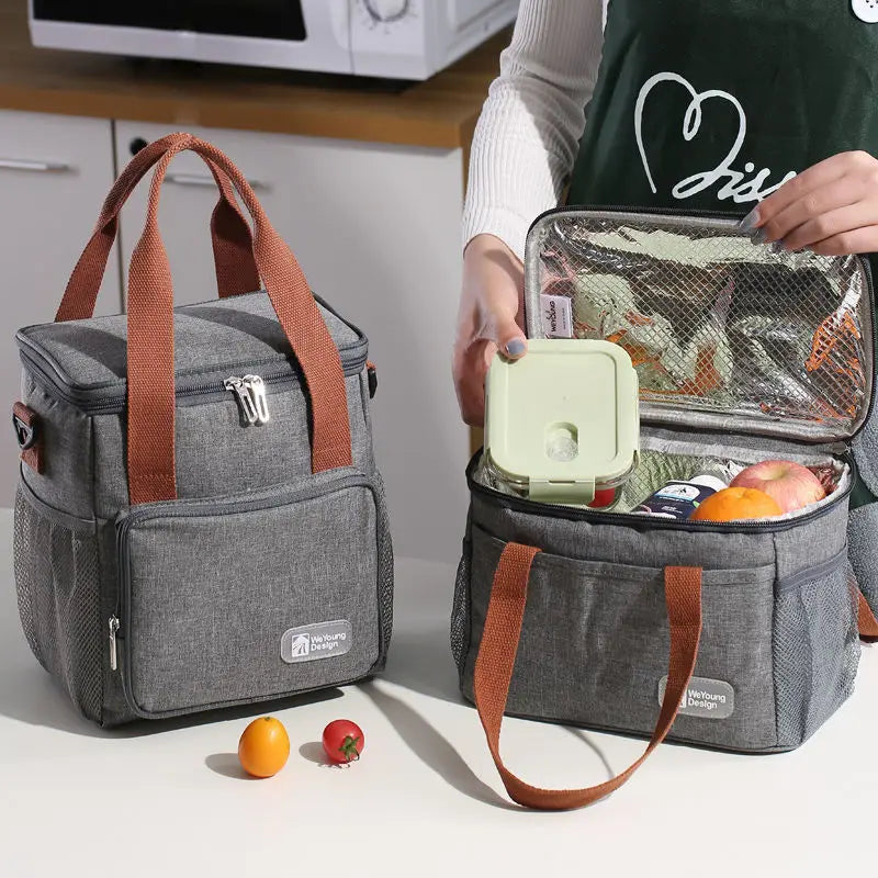 Large Thermal Insulation Lunch Bag Bento Box Storage Bags Hand-Held Food Contain