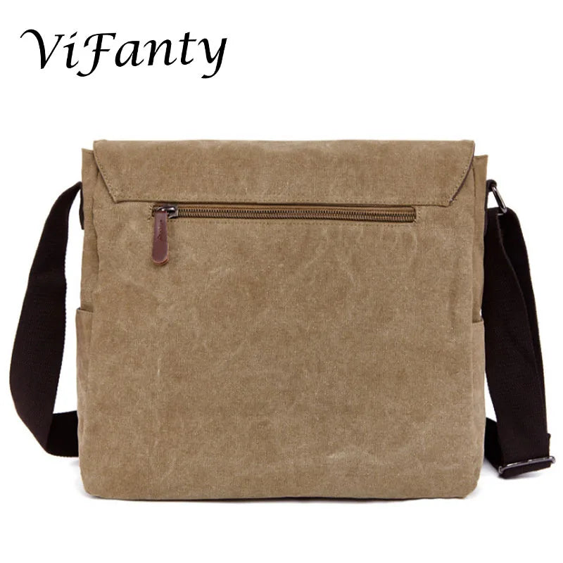 Vintage Canvas Messenger Shoulder Bag for 15inch Laptop