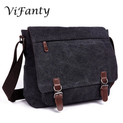 Vintage Canvas Messenger Shoulder Bag for 15inch Laptop