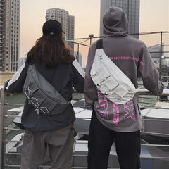 Large Waist Bag Fanny Pack Streetwear Canvas Belt Bags Chest Packs Hip Hop Pack