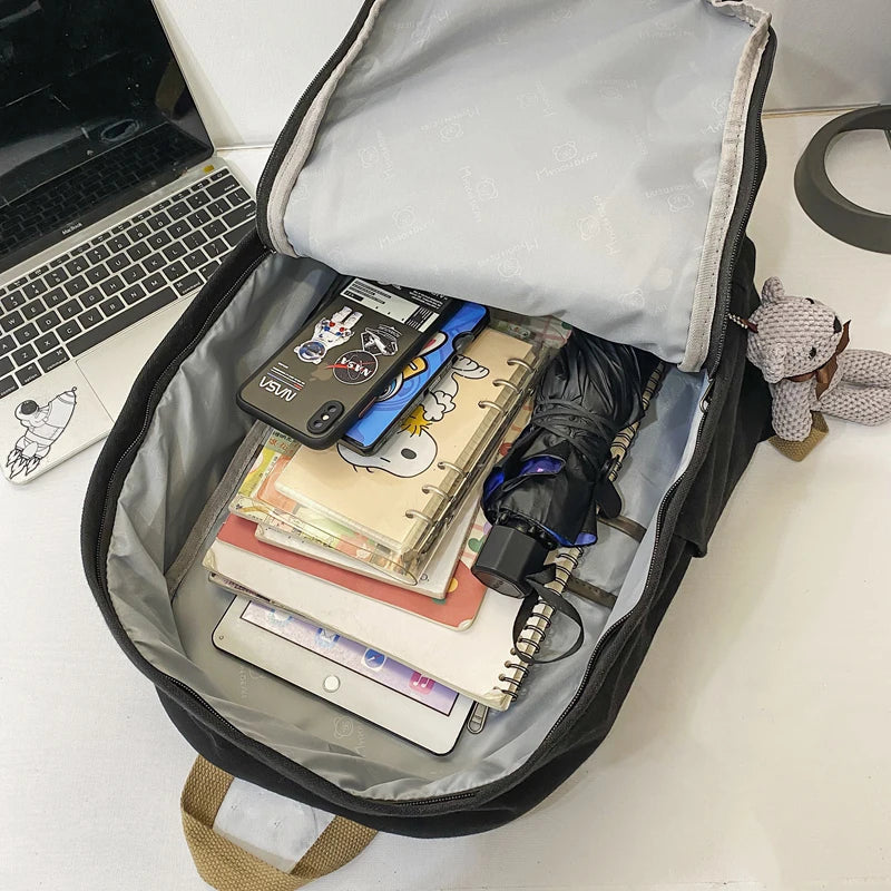 Large Canvas Backpack for School and Winter
