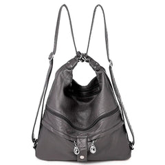 Large Women Shoulder Bag Soft Leather Crossbody Messenger Totes 3 Pocket Bag