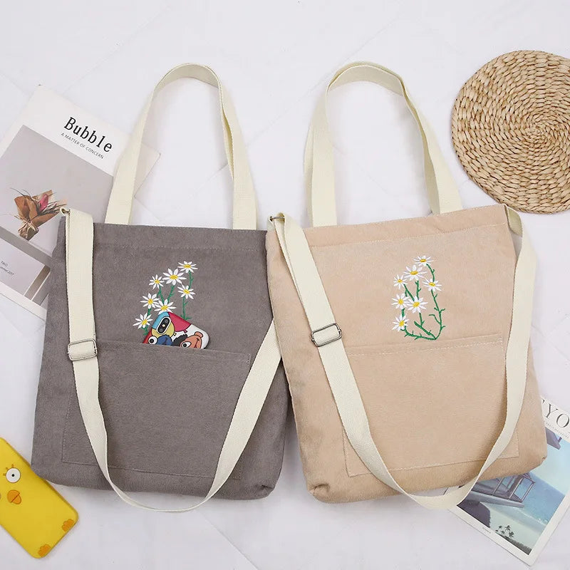 Women Shoulder Bag Canvas Tote Shopping Handbag Crossbody Book Bags