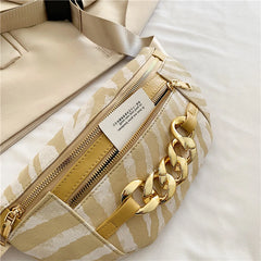Women Leather Waist Pack Fanny Belt Bag High Shoulder Crossbody Pouch