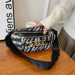 Women Leather Waist Pack Fanny Belt Bag High Shoulder Crossbody Pouch