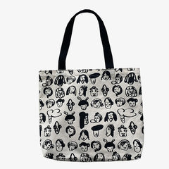 Large Women's Tote Shopping Bag Canvas Shoulder Bags for Women Cartoon Printing