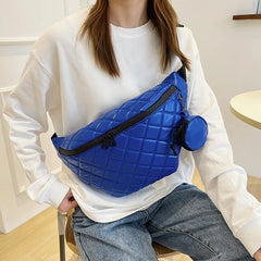 Large Women's Waist Bag PU Leather Waterproof Fanny Pack Messenger Shoulder Bags