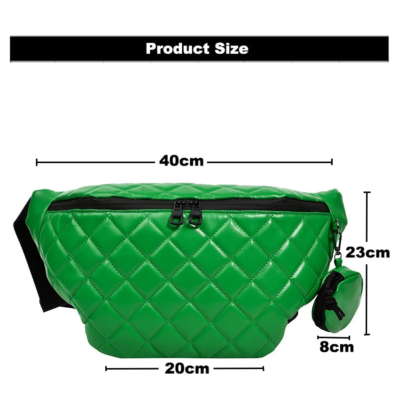Large Women's Waist Bag PU Leather Waterproof Fanny Pack Messenger Shoulder Bags