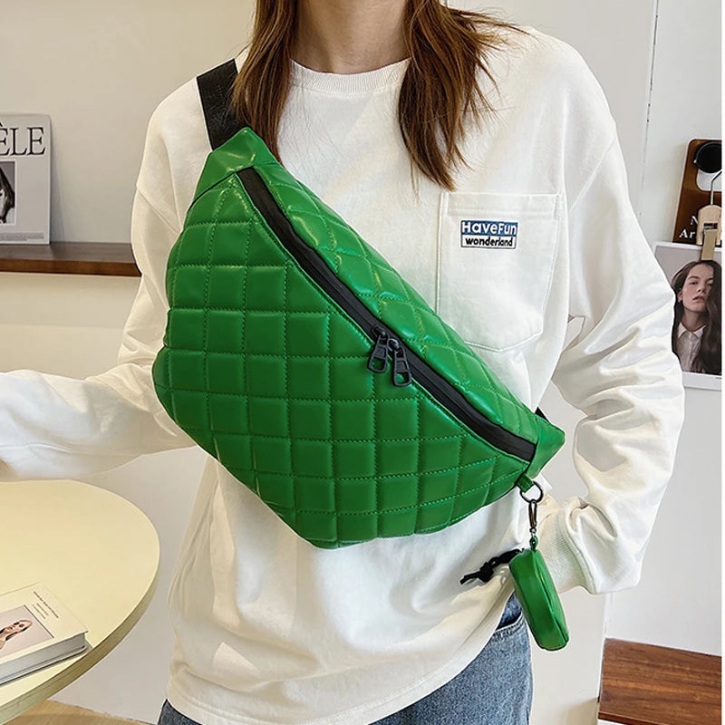Large Women's Waist Bag PU Leather Waterproof Fanny Pack Messenger Shoulder Bags