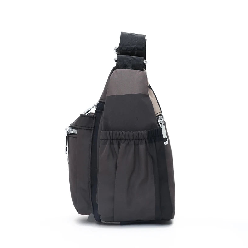 Women Crossbody Bag Plaid Stripes Nylon Shoulder Bags Messenger Handbags