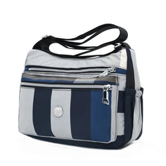 Women Crossbody Bag Plaid Stripes Nylon Shoulder Bags Messenger Handbags