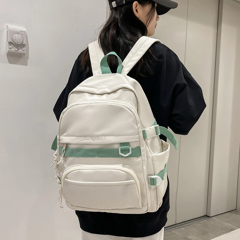 Large Capacity Nylon Women Backpacks Teenager School Rucksack