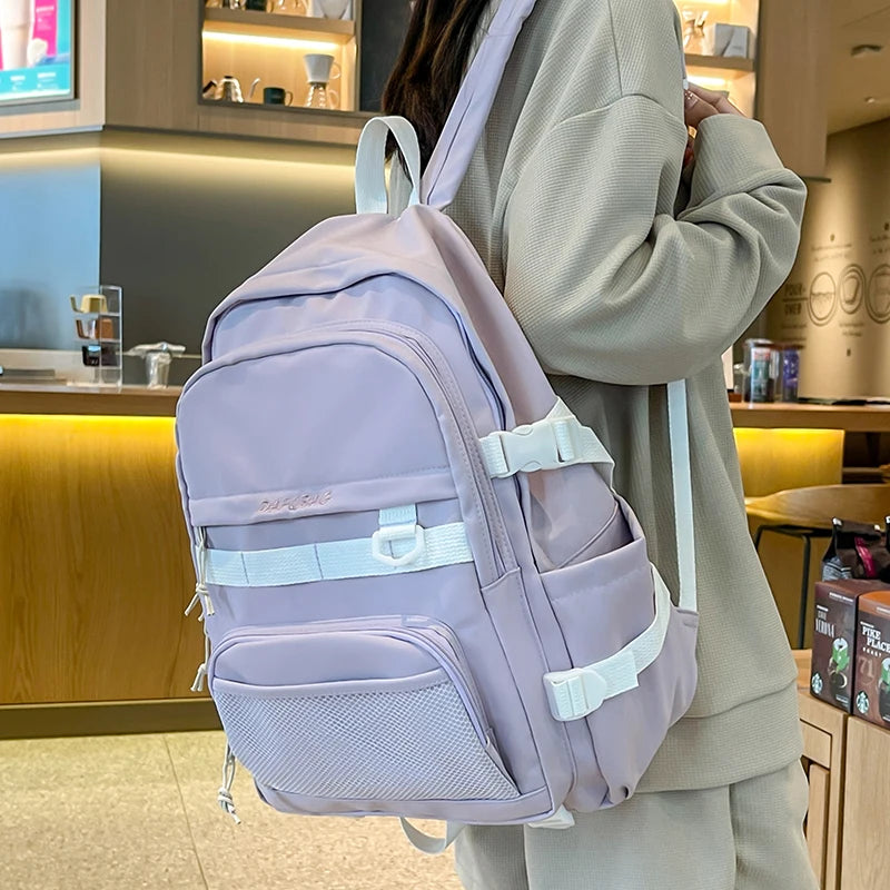 Large Capacity Nylon Women Backpacks Teenager School Rucksack