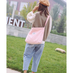 Canvas Shopping Bag Retro Shoulder Tote Zipper Crossbody Bags for Women