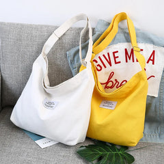 Canvas Shopping Bag Retro Shoulder Tote Zipper Crossbody Bags for Women