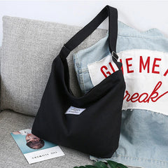 Canvas Shopping Bag Retro Shoulder Tote Zipper Crossbody Bags for Women