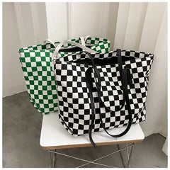 Large-capacity College Student Tote Bag Retro Canvas Shoulder Bag
