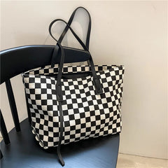 Large-capacity College Student Tote Bag Retro Canvas Shoulder Bag