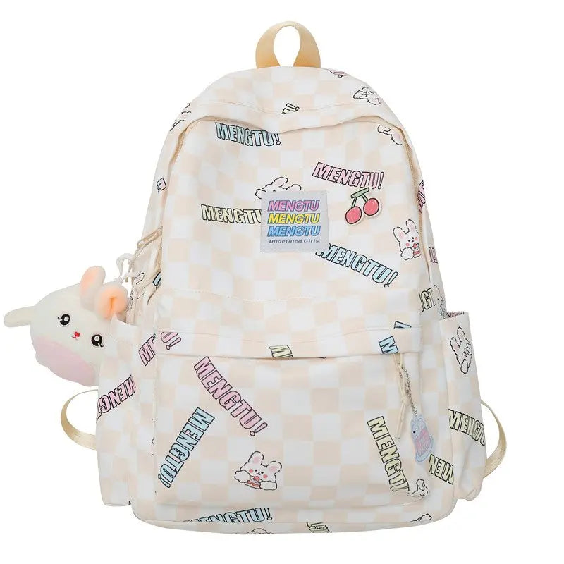 Large-capacity Multi-Pocket Nylon School Bag for Girls