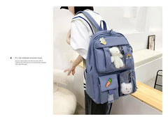 Large-capacity Women Multi-Pocket canvas Backpack Candy Waterproof