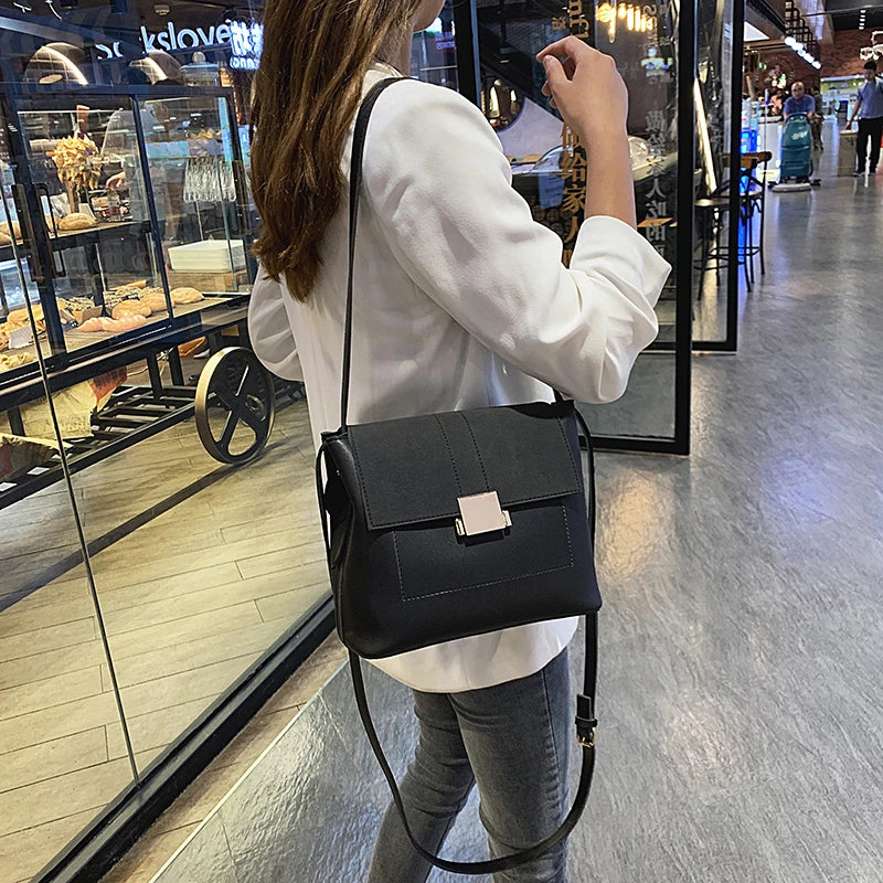 Large Capacity PU Women's Shoulder Bag - Winter Messenger Handbag