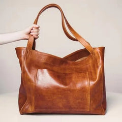Large-capacity Shoulder Bag Soft Oil Wax Leather Handbag