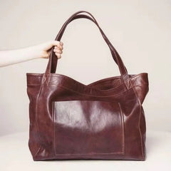 Large-capacity Shoulder Bag Soft Oil Wax Leather Handbag